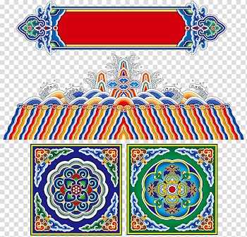 Motif, China Wind color packaging posters transparent background PNG clipart