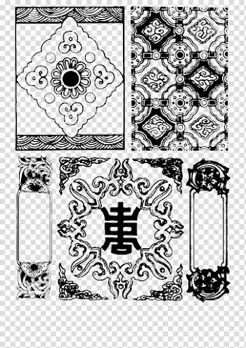 Motif Chinoiserie, China Wind pattern frame transparent background PNG clipart