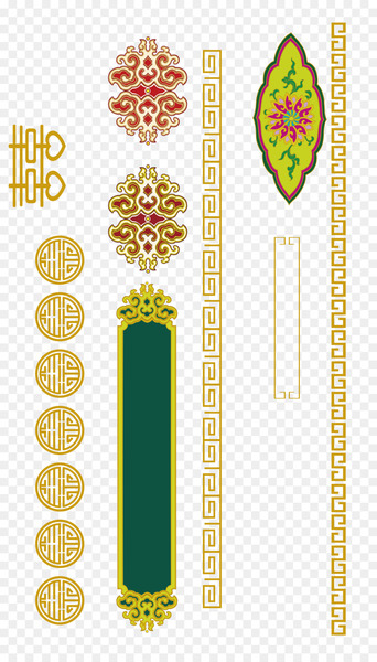 Motif Chinoiserie Line Clip art - China Wind border 
