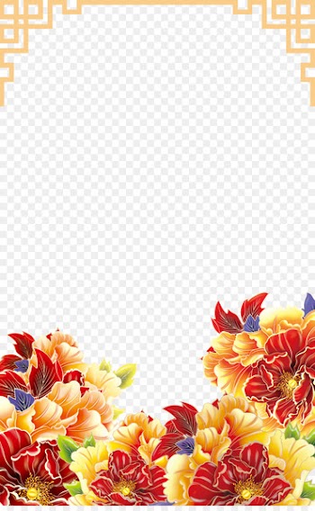 Motif Download Pattern - Peony borders decorative background effect 
