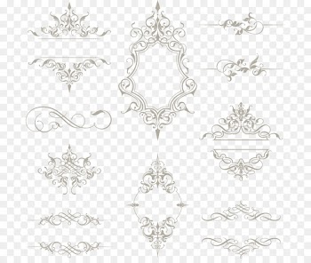 Motif - Vector black lines decorative motifs 