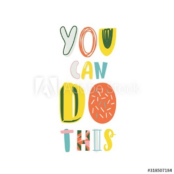 Motivational slogan you can do this colored vector lettering