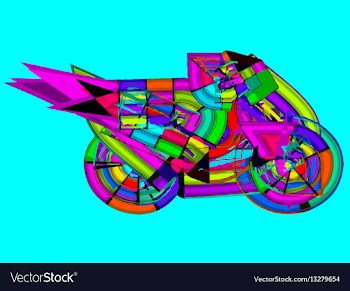 Motor cycle colorful vector image