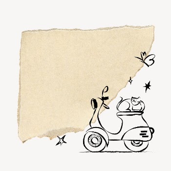 Motorcycle doodle, ripped paper frame | Free PSD - rawpixel