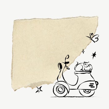 Motorcycle doodle, ripped paper frame | Free Vector - rawpixel