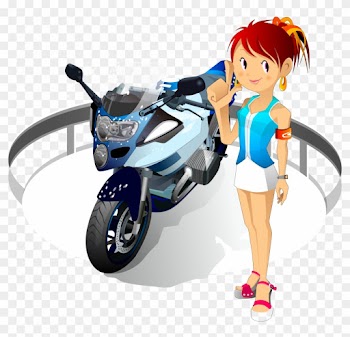 Motorcycle Harley-davidson Clip Art - Cartoon Characters Girls