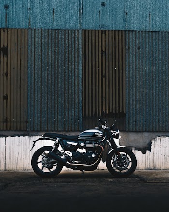 Motorcycle Park Near Warehouse