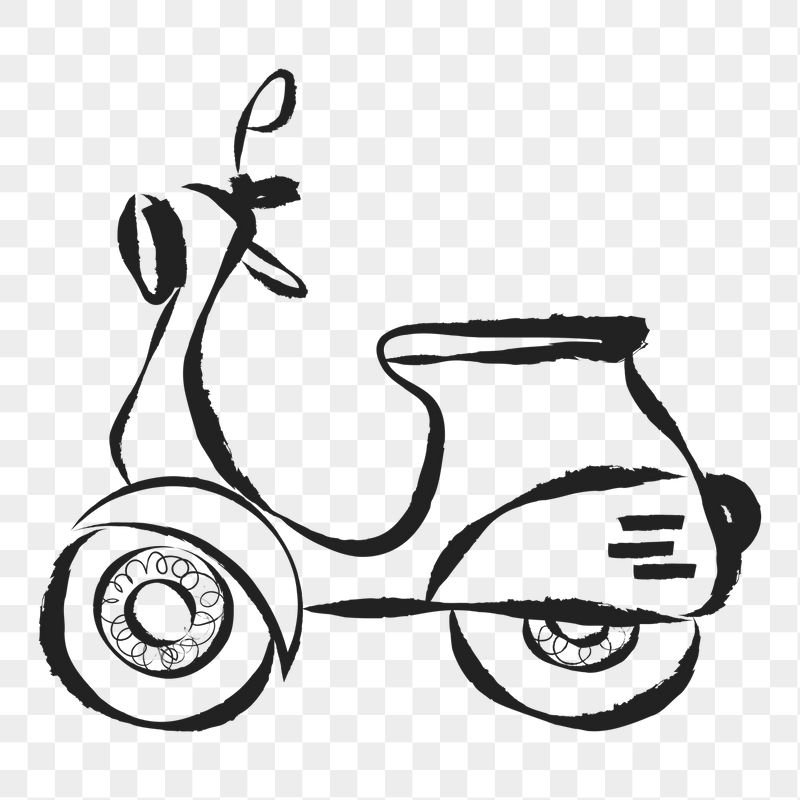 Motorcycle scooter png sticker, cute | Free PNG Illustration - rawpixel