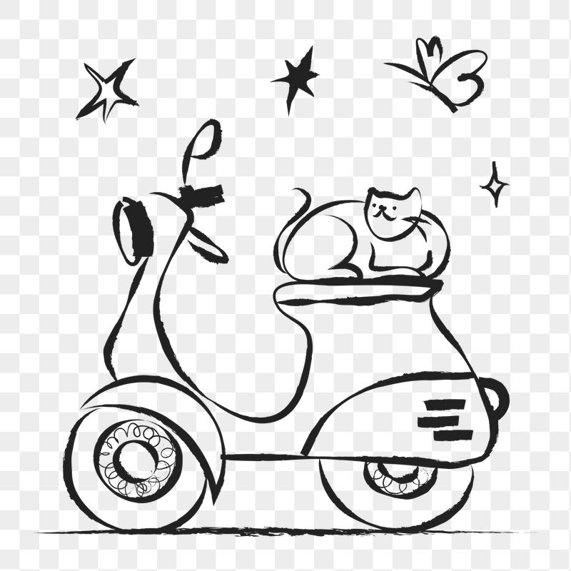 Motorcycle scooter png sticker, cute | Free PNG Illustration - rawpixel