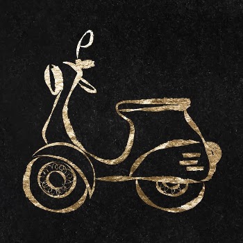 Motorcycle scooter sticker, gold aesthetic | Free Vector Illustration - rawpixel