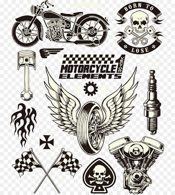 Motorcycle Symbol Clip art - Skull Wings Vector tires 