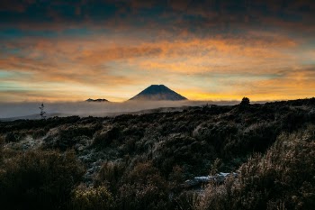Mount Ngauruhoe at dawn.