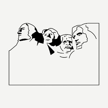 Mount Rushmore frame drawing, vintage | Free PSD - rawpixel