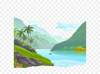 Mount Scenery Illustration - Small rivers and rivers scenery 