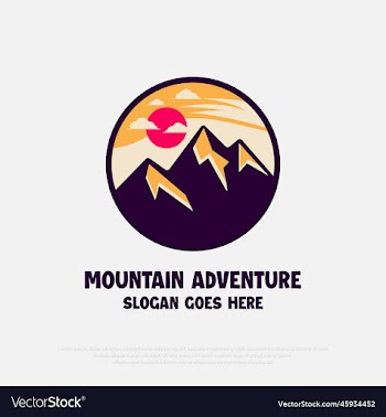 mountain adventure logo design badge logo