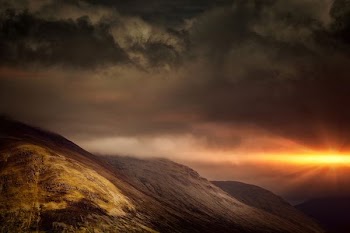 mountain and dark sky