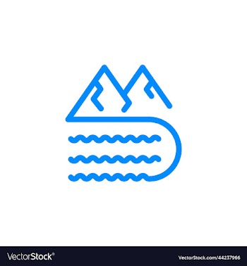 mountain and river icon design