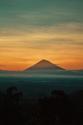 mountain and sky painting