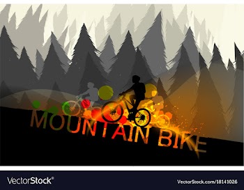 Mountain bike scene vector image