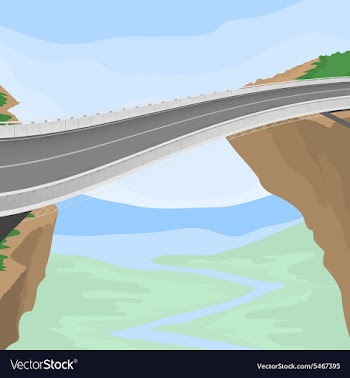 Mountain bridge vector image