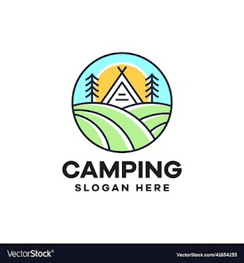 mountain camping logo design