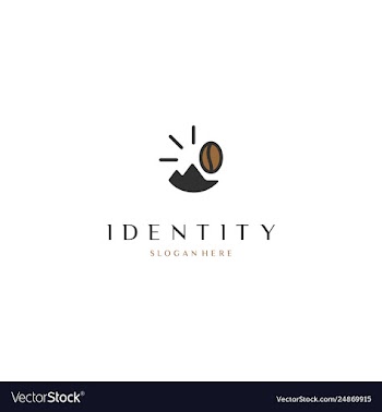 Mountain coffee landscaping creative logo design vector image
