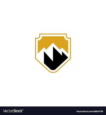 mountain combined with shield luxury style logo