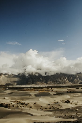 Mountain Covered With Clouds at Deserted Land