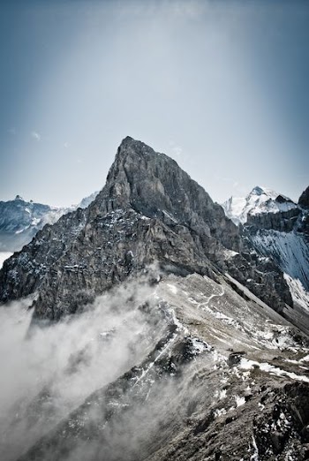 mountain covered with snow