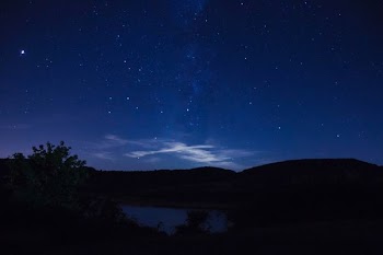 mountain during night time