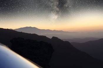 mountain during sunset