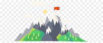 Mountain Euclidean vector - Vector cartoon top red flag 