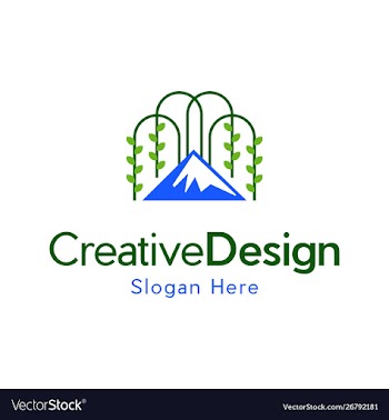Mountain forest landscaping naturally logo vector image