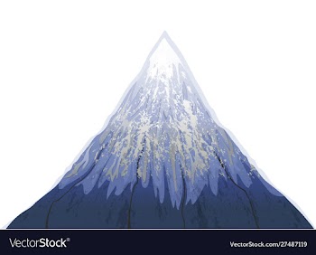 Mountain fuji beautiful blue snow white background vector image