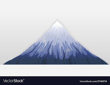 Mountain fuji blue snow white background vector image