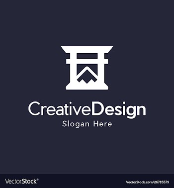 Mountain gate naturally creative logo vector image