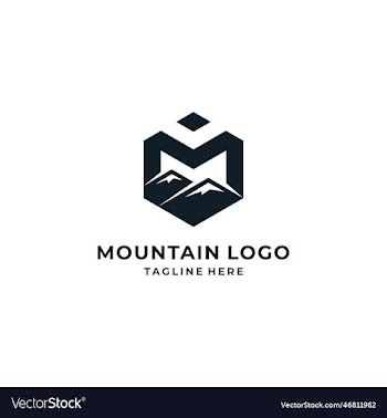 mountain hexagon logo design template inspiration
