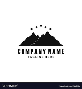 Mountain hill panorama logo design icon vector image