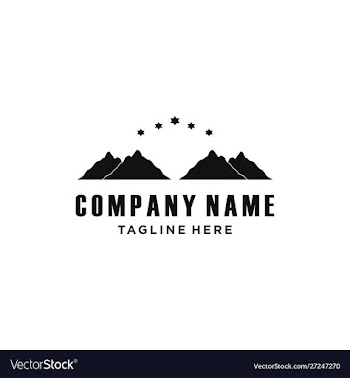 Mountain hill panorama logo design icon vector image