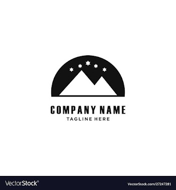 Mountain hill panorama logo design icon vector image