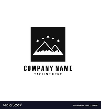 Mountain hill panorama logo design icon vector image