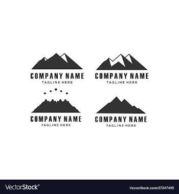 Mountain hill panorama logo design icon vector image