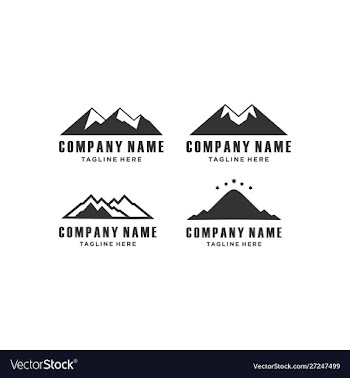 Mountain hill panorama logo design icon vector image