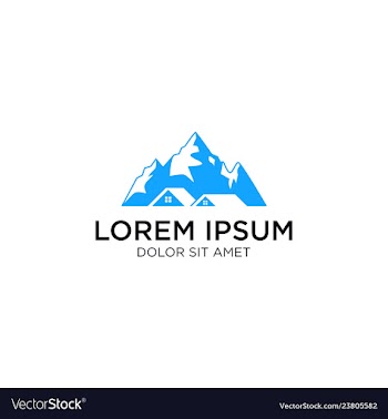 Mountain home house estate logo icon vector image