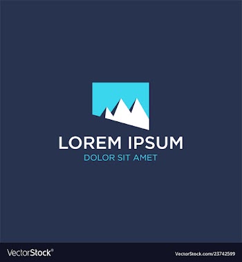 Mountain icon logo vector image