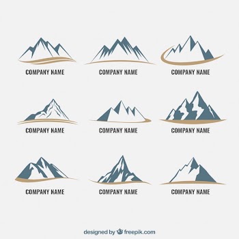Mountain icons Free Vector