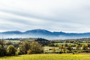 mountain in-front farm