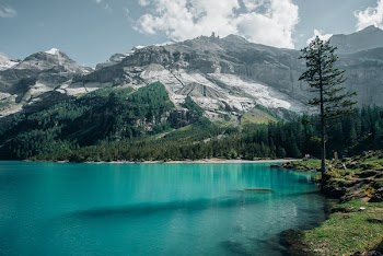 Mountain Lake &amp; Snowy Peaks