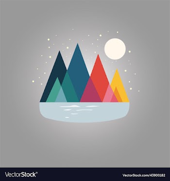 mountain lake and starry sky