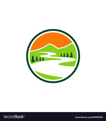  					Mountain lake nature icon logo vector image														